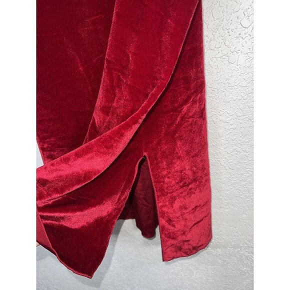 Free People Velvet Cami Very Red Size Large Tank Top Loose Side Slits Women’s 1E - Picture 5 of 8